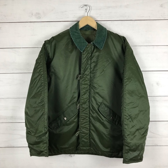 Vintage 1960s Military Field Scovill Corduroy Quilted Lined Jacket